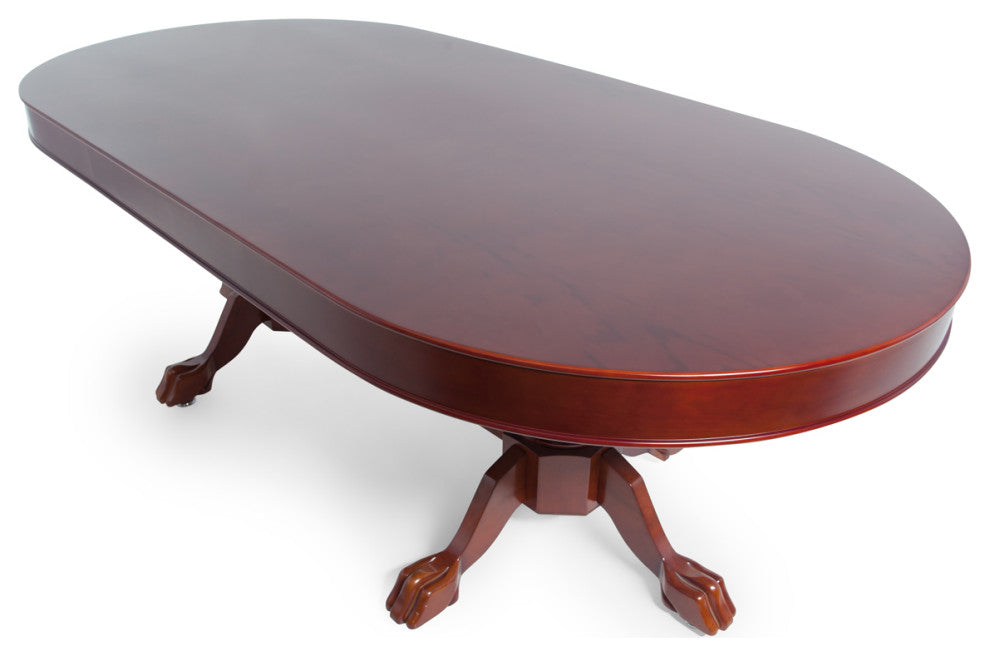 Rockwell Poker and Dining Table, Blue, 10 Person, Mahagony Racetrack With Cuphol