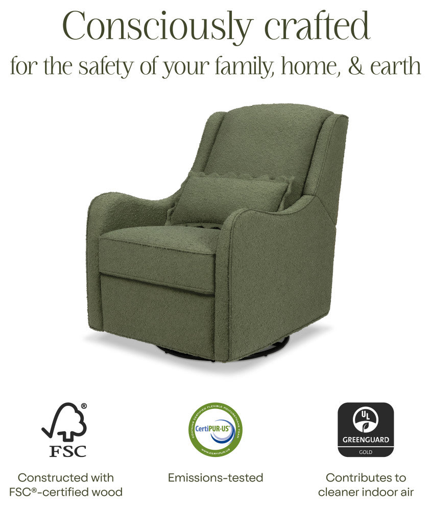 Devon Recliner and Swivel Glider, Olive Boucle