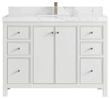 Chicago 48" Single Sink Bathroom Vanity, White 2" Calacatta Nuvo