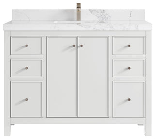 Chicago 48" Single Sink Bathroom Vanity, White 2" Calacatta Nuvo