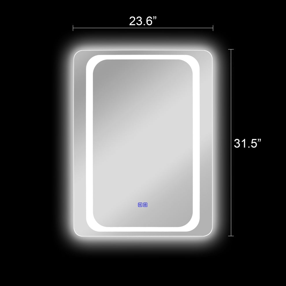 Luminosity Back Lit Rectangular Touchscreen Led Mirror, 32" Height
