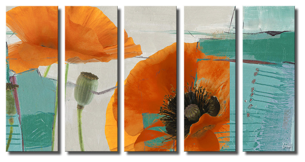Painted Petals XXXIII Canvas Art, 5-Piece Set