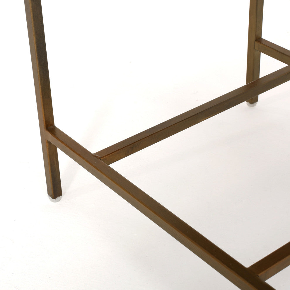 GDF Studio Essa Mirrored Gold Single Drawer Side Table