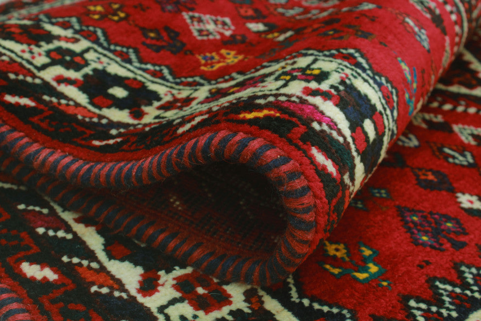 Fine Vintage Distressed Assieh Red Rug