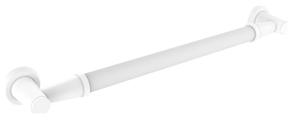 24" Reeded Grab Bar, Matte White