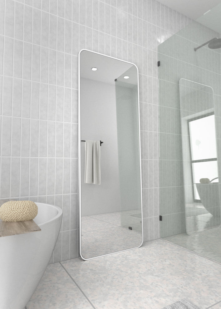 24" W X 67 " H Leaner Dressing Framed Mirror, White