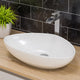 White 23" Fancy Above Mount Ceramic Sink