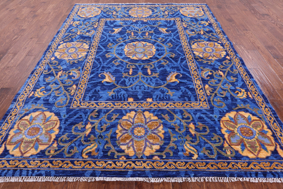 Handmade William Morris Wool Rug 8' 0" X 10' 0" - Q13677
