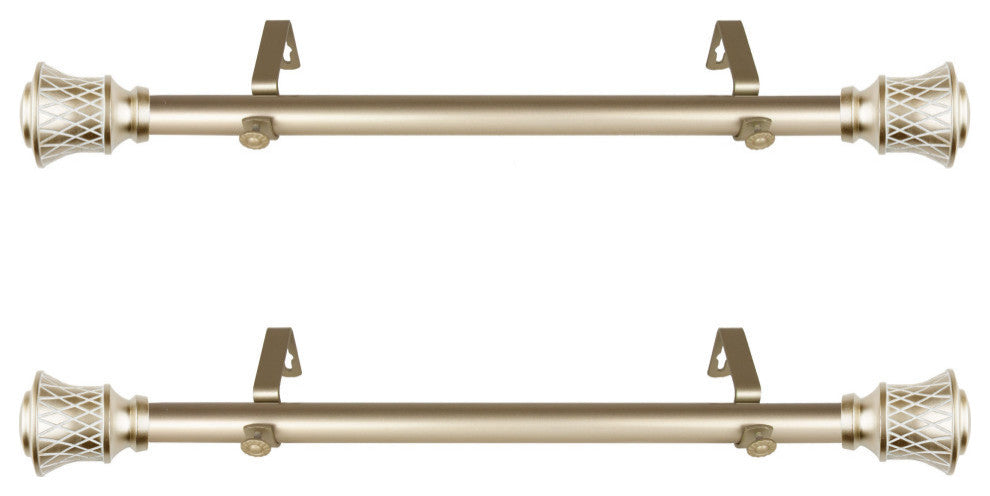 Alina Side Curtain Rods 12-20", Light Gold