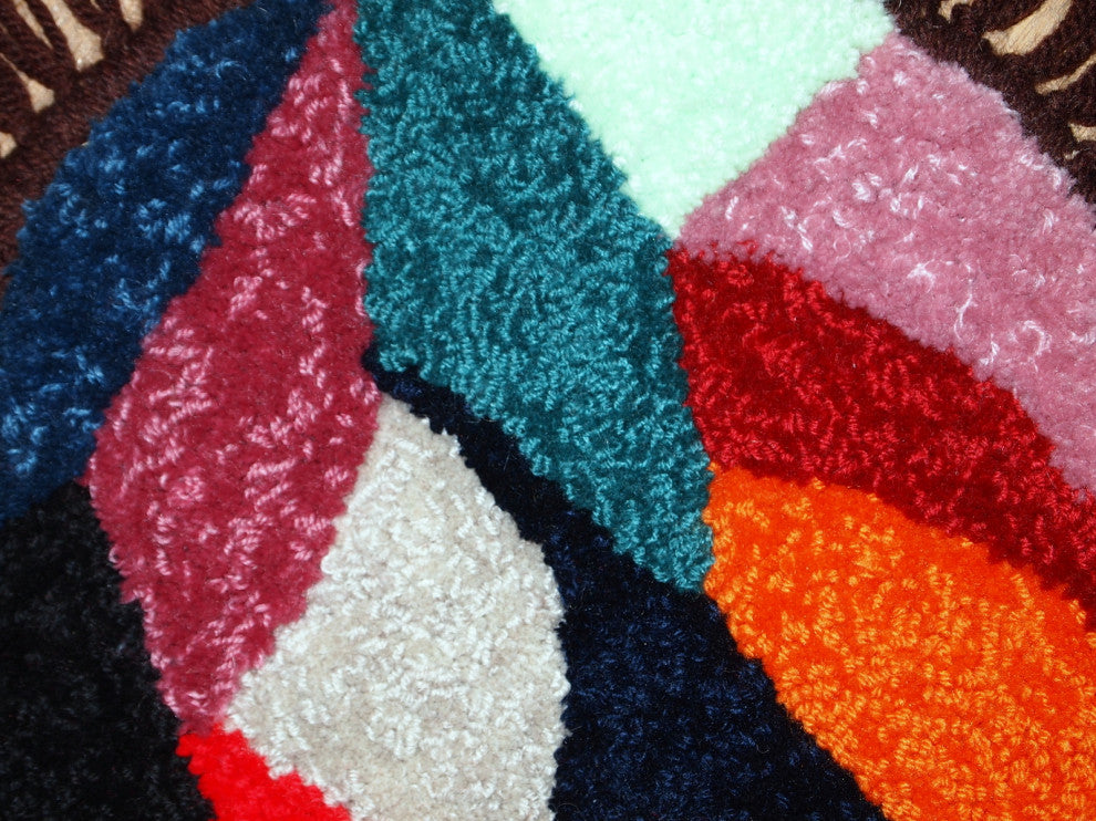 Handmade Contemporary ORA French Savonnerie Seat Cover 0.9', 27cm, 2021