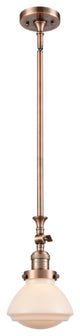 Olean 1-Light Mini Pendant, Antique Copper, Matte White
