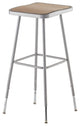 NPS 32"-39" Height Adjustable Heavy Duty Square Seat Steel Stool, Grey
