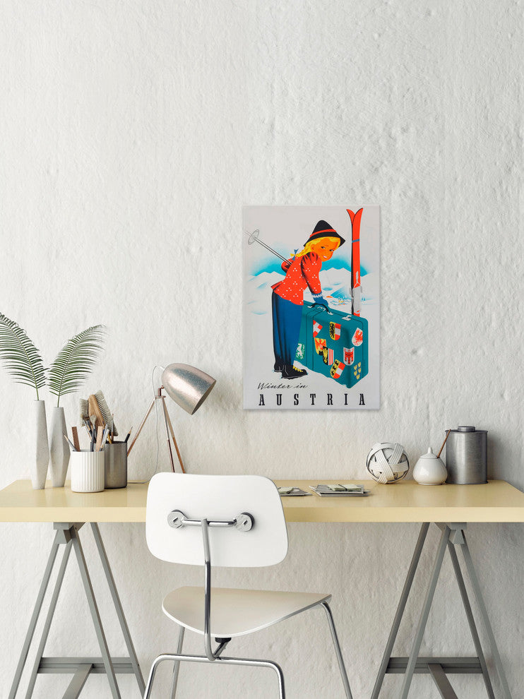 "Winter in Austria" Painting Print on Wrapped Canvas, 40"x60"