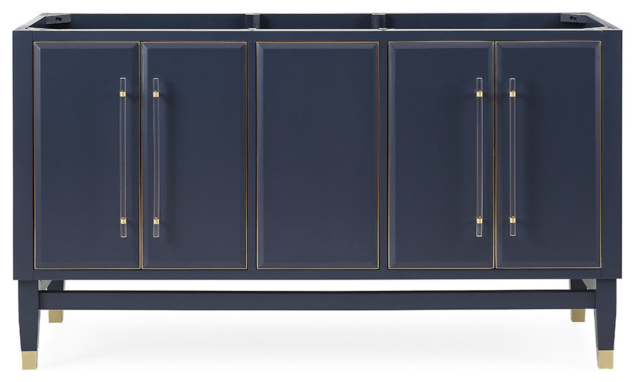60" Tennant Brand Navy Blue Bertone Double Sink Bathroom Vanity, Without Counter-Top