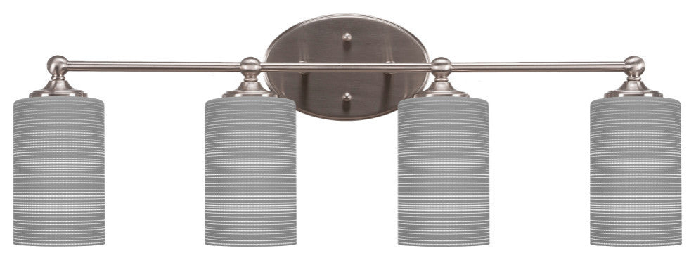 Capri 4-Light Bath Bar, Brushed Nickel/Gray Matrix