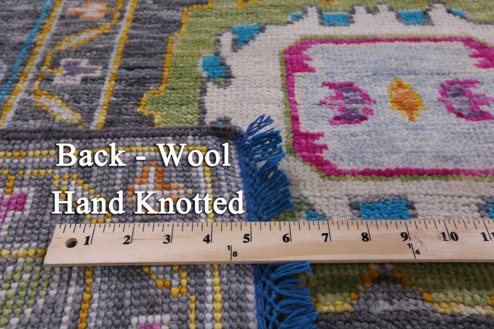 8' 11" X 12' 2" Hand Knotted Turkish Oushak Wool Rug - Q15585