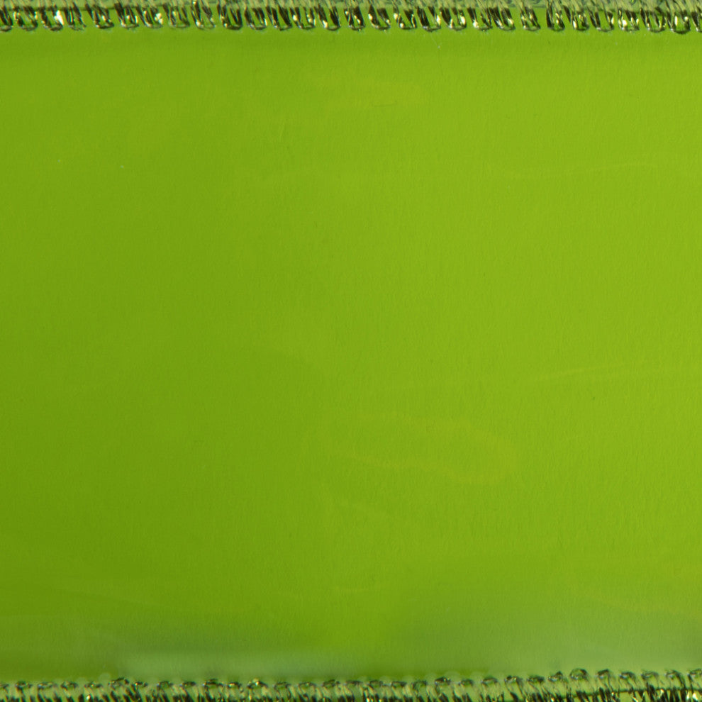 Vickerman Q201754 2.5"X10 Yard Lime Green Transparent Pvc Christmas Ribbon