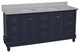 Bella 72" Double Bath Vanity, Base: Marine Gray, Top: Quartz