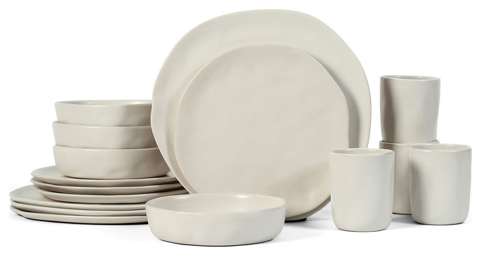 Stone by Mercer Project Hekonda Stoneware 32 Piece Dinnerware Set, Beige