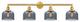 Large Bell 4 Light Bath Vanity Light, Satin Gold, Plated Smoke, Plated Smoke