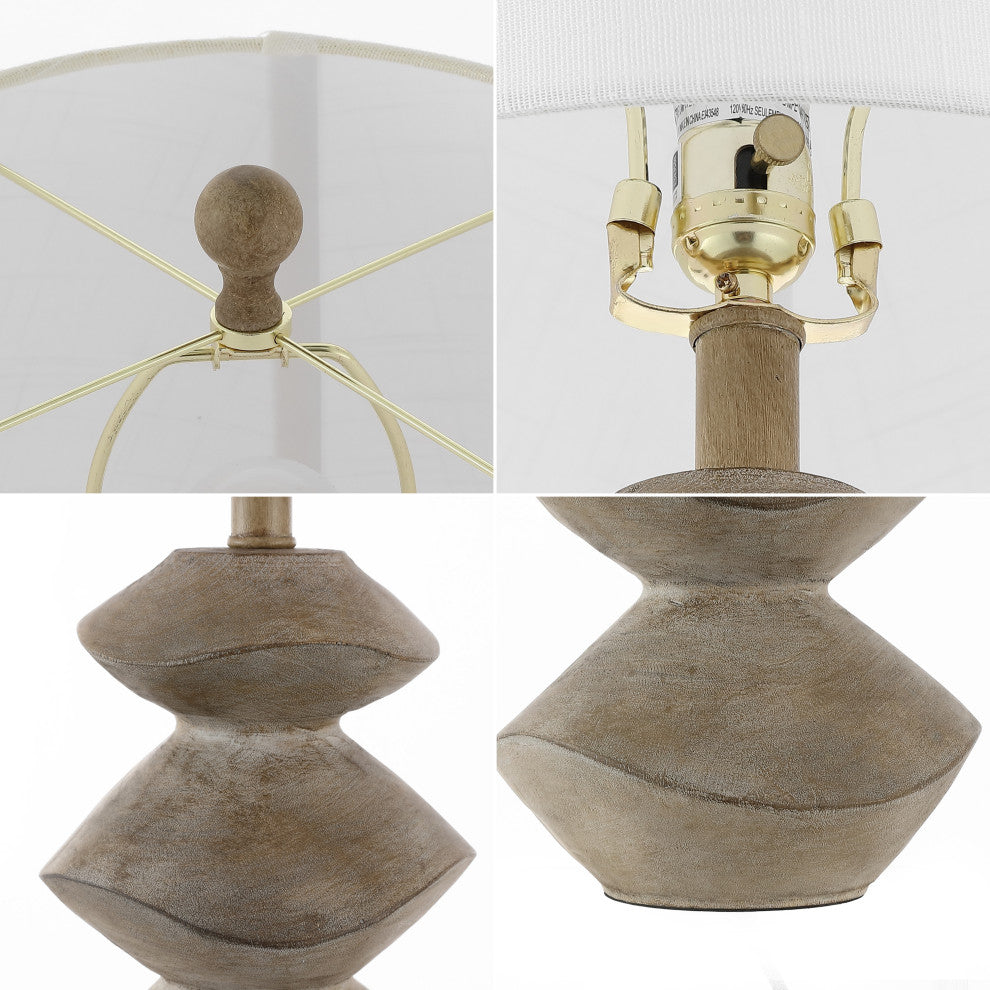 Laken Minimalist Coastal Resin/Iron 3-Stack Cairn LED Table Lamp