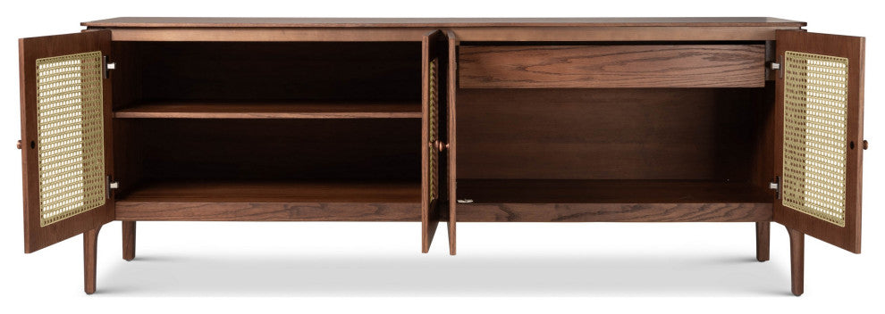 Modern Brazilian, Missione, Cane Buffet, Nogal/Natural