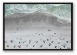 Aerial Beach Photo 24x36 Black Floating Framed Canvas