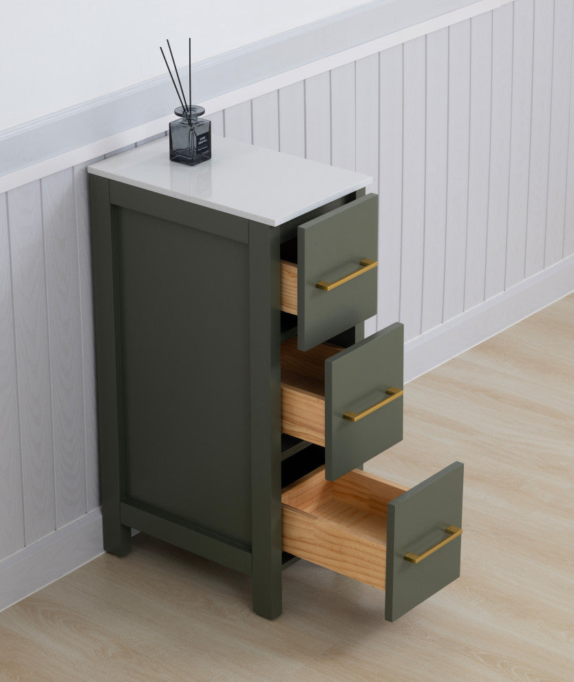 Vanity Art Freestanding Bathroom Storage Cabinet with Ceramic Top