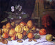 Gustave Courbet Still Life: Apples- Pears and Flowers Wrapped Canvas