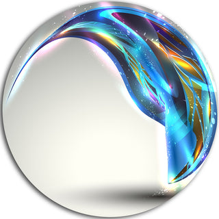 Fantastic Abstract Illustration, Contemporary Disc Metal Artwork, 23"