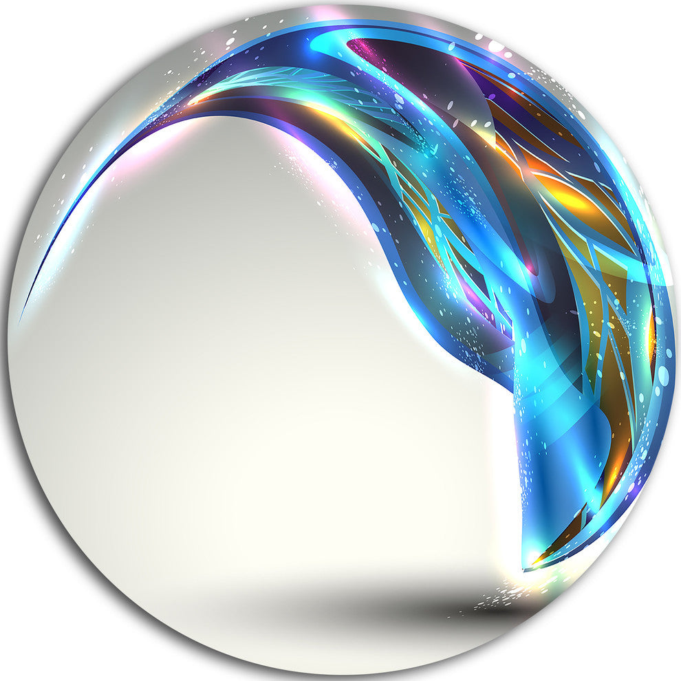 Fantastic Abstract Illustration, Contemporary Disc Metal Artwork, 23"