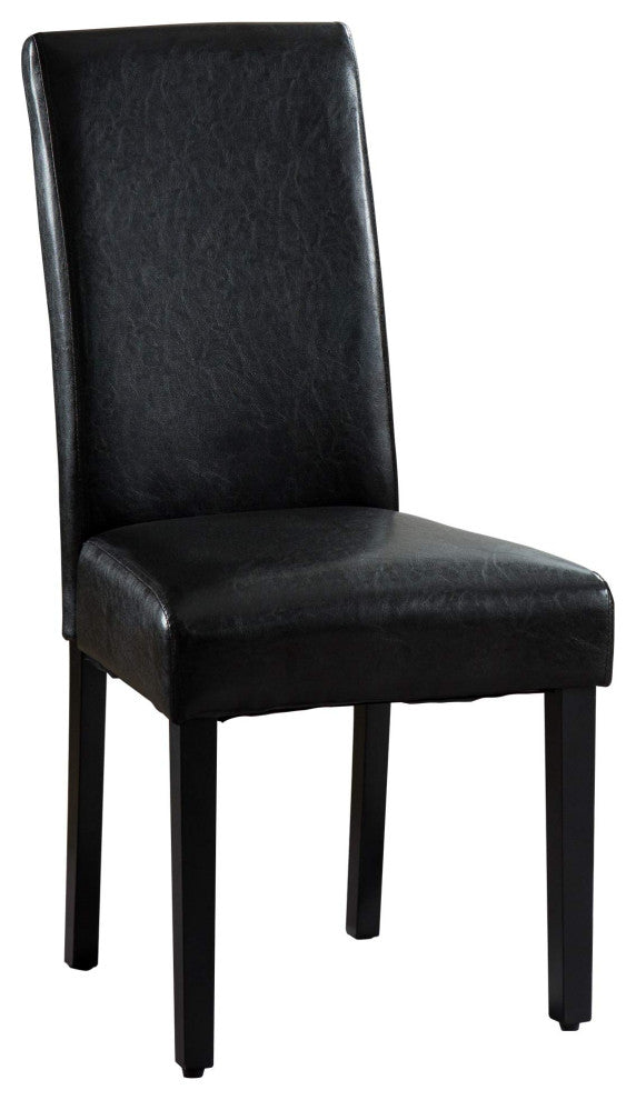 Rochefort Synthetic Leather Armless Set of 2-Pieces Dining Room Accent Chair, Bl
