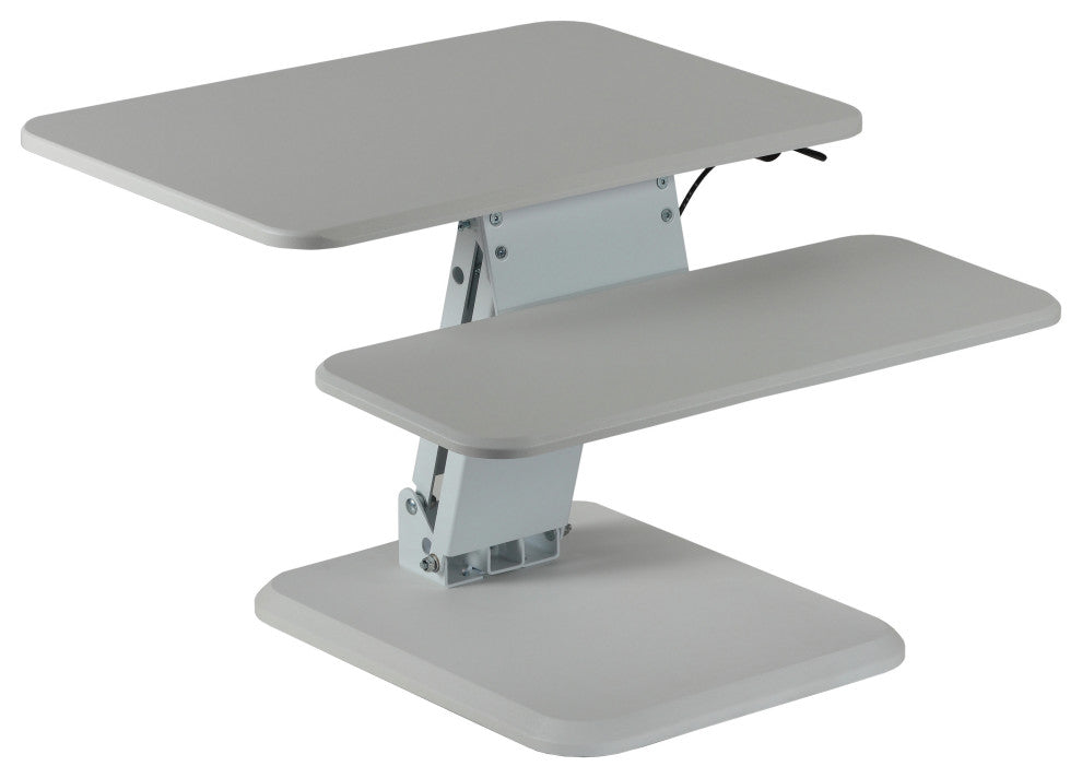 Cortesi Home Orbit Sit to Stand Adjustable Desktop Monitor Stand, White