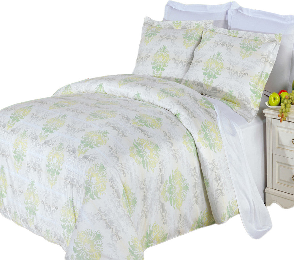 Lana 3-Piece 100% Cotton Printed Duvet Cover Set, King/Cal King