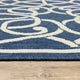 Madelina Lattice Scrollwork Navy Indoor or Outdoor Rug, 7'10" Round