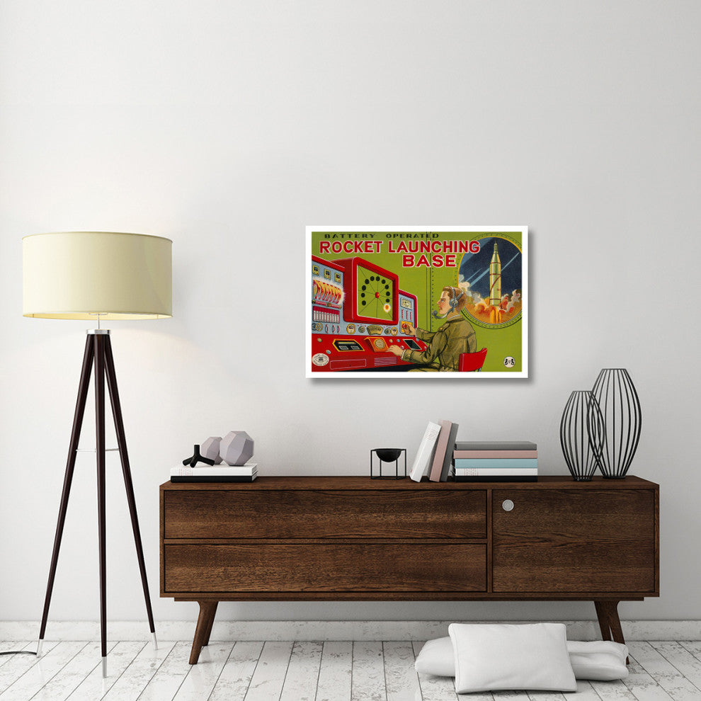 "Rocket Launching Base" Digital Paper Print by Retrobot, 38"x26"