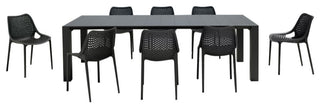 Air Extension Dining Set 9-Piece Black