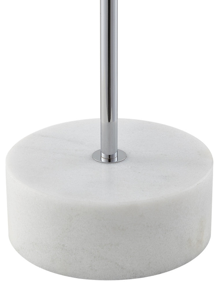 Inspired Home Brileigh Table Lamp, Marble Stone Base, Chrome