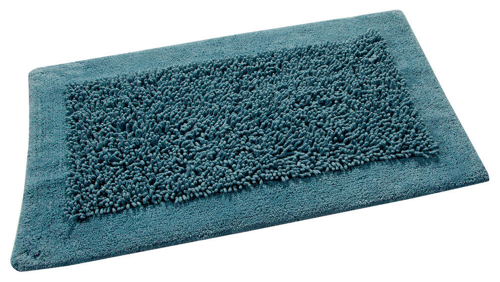 Bath Rug Cotton and Chenille Tufted, 34"x21", Arctic Blue, GSF 200, Lima