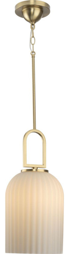 Stanza Collection One-Light New Traditional Pendant Light, Brushed Gold