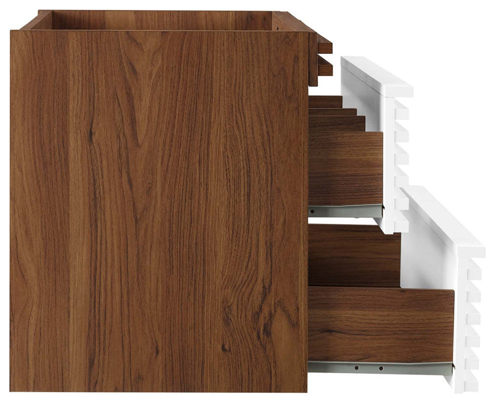 Render 30" Wall-Mount Bathroom Vanity, White Walnut