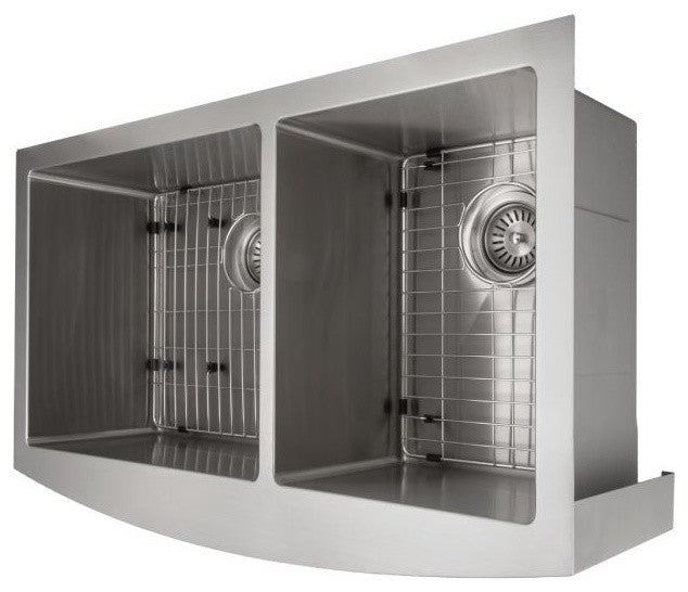 ZLINE Farmhouse Double Bowl Stainless Steel Sink with Bottom Grid