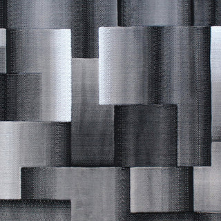 Elio Collection Color Blocked Area Rug, Grey, 8' X 10'