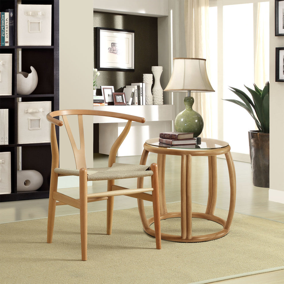 Modern Contemporary Kitchen Wood Dining Armchair Natural