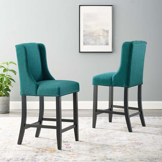 Baron Counter Stool Upholstered Fabric Set of 2 EEI-4016-TEA