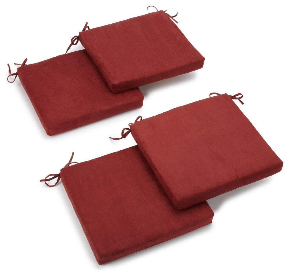 20"x21" Polyester Chair Cushion, Set of 4, Red Wine