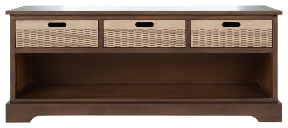 Safavieh Landers 3 Drawer Storage Bench, Brown