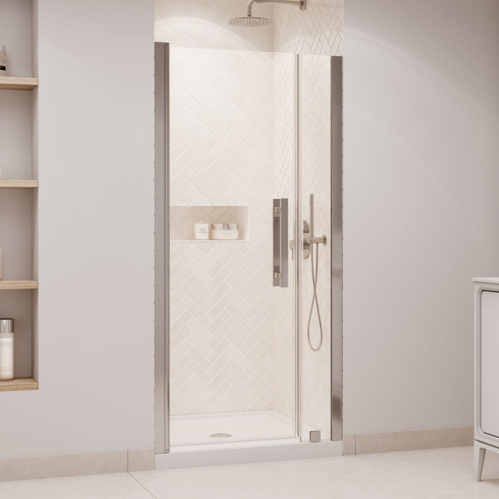 Pasadena 36"Wx36"Dx74 3/4"H Alcove Pivot Shower Kit Nickel Base