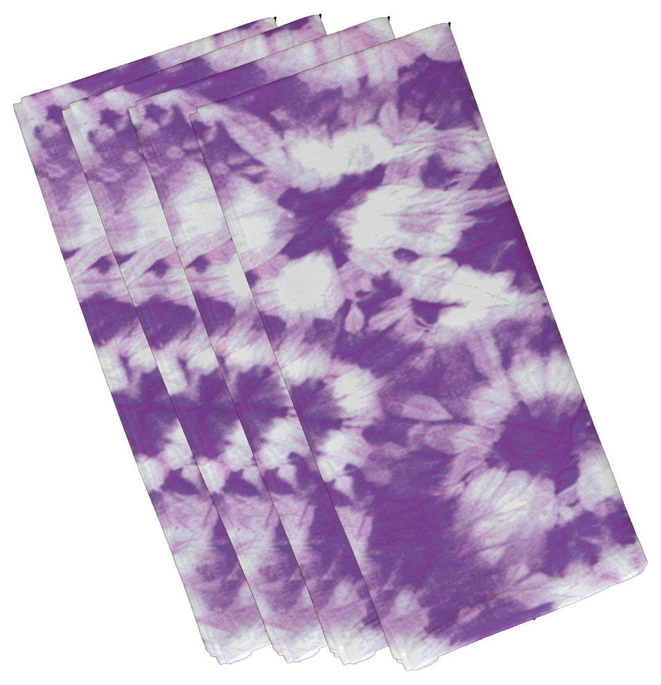 Chillax, Geometric Print Napkin, Purple, Set of 4