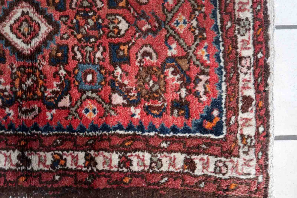 Handmade Vintage Persian Hamadan Rug 2'x2.8', 62cmx86cm, 1970s